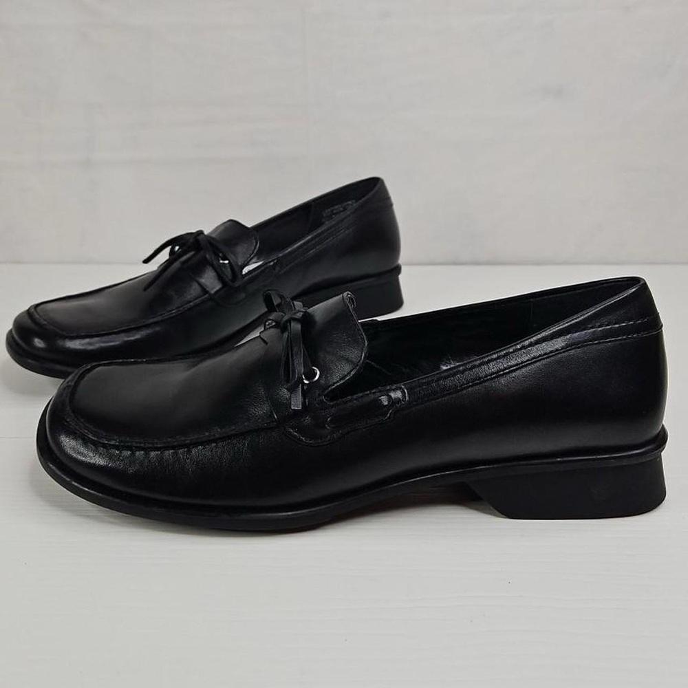 Nine West Womens Leather Square-Toe Loafer